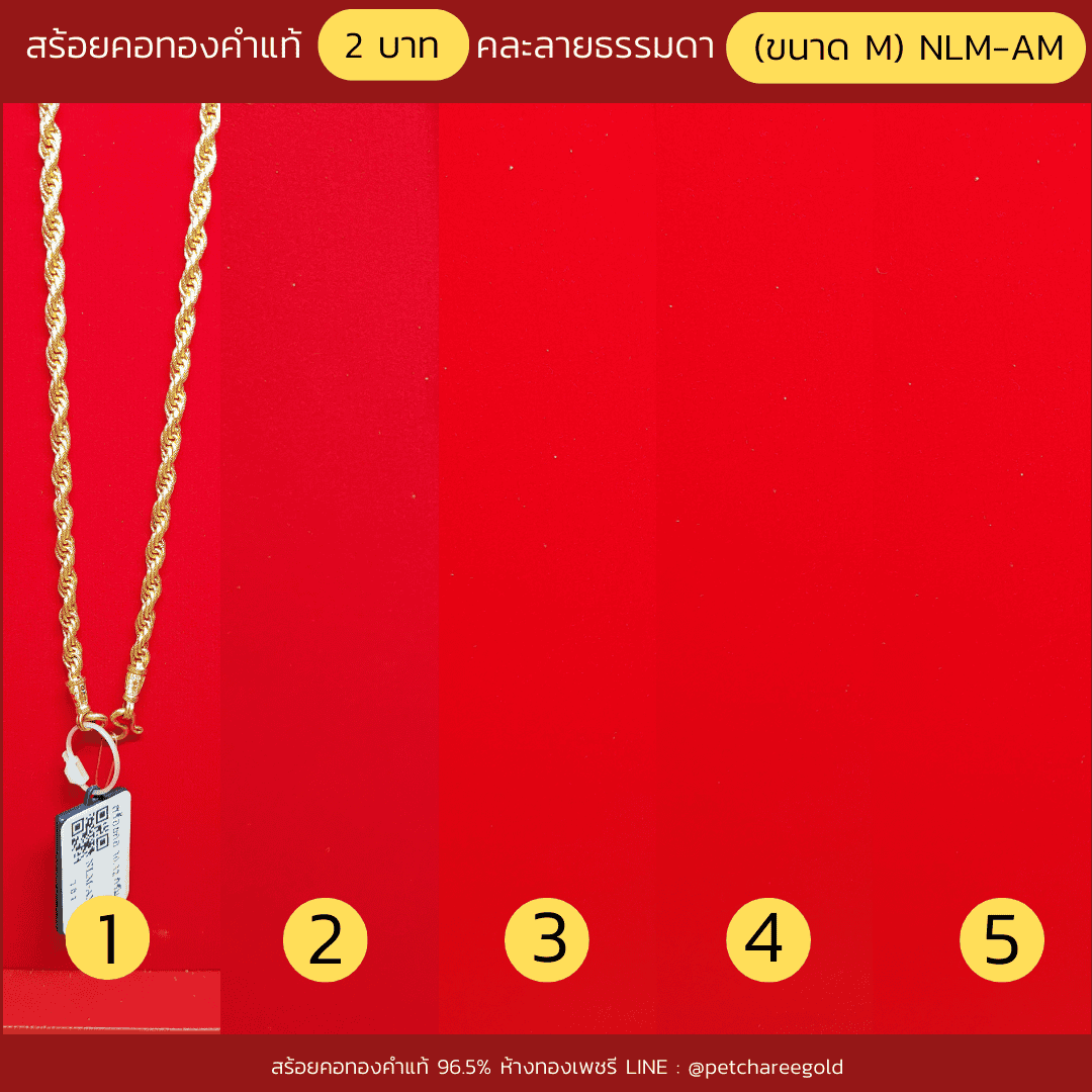 สร้อยคอทองคำแท้ 2  บาท  คละลายธรรมดา  (ขนาด M) NLM-AM